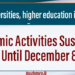 Academic Activities Suspended Until December 8 in all Universities