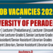 Academic Vacancies 2025 - University of Peradeniya