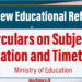Circulars on Subject Allocation and Timetable for New Educational Reforms