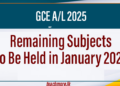 GCE A/L Exam Remaining Subjects