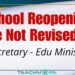 School Reopening Date Not Revised Yet – Education Secretary