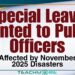 Special Leave Granted to Public Officers Affected by November 2025 Disasters
