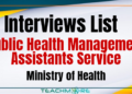 Public Health Management Assistants Service