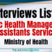 Public Health Management Assistants Service