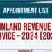 Appointment List Released for Inland Revenue Service – 2024 (2025)