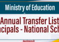 Annual Transfer List - Principals of National School