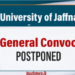 40th General Convocation of University of Jaffna Postponed