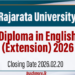 Diploma in English (Extension) 2026 - Rajarata University