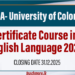 Certificate Course in English Language 2025