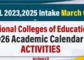 National Colleges of Education -2026 Academic Calendar
