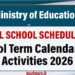School Term Calendar and Activities 2026