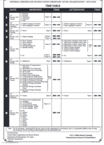 GCE O/L Exam 2025 (2026): Official Time Table Released - TeachMore: SL ...