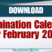 Examination Calendar for February 2026