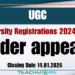 University Registrations 2024/2025 - Under appeals