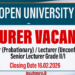 Academic Vacancies: Open University