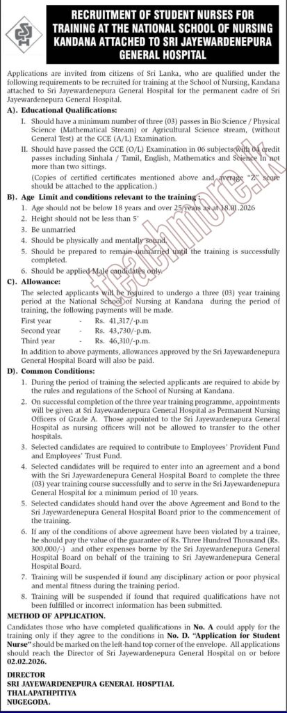 Applications for Student Nurse Training