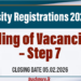 Filling of Vacancies – Step 7