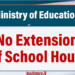 No Extension of School Hours