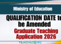 Graduate Teaching Application 2026 to be Amended