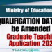 Graduate Teaching Application 2026 to be Amended