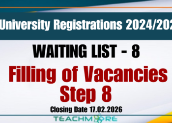 University Registrations 2024/2025: Filling of Vacancies – Step 8