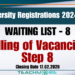 University Registrations 2024/2025: Filling of Vacancies – Step 8