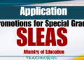 Applications for Special Grade Promotions in SLEAS
