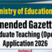 Amended Gazette - Graduate Teaching Application 2026
