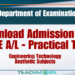 Downlaod Admission Card for GCE A/L Practical Text