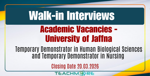 University of Jaffna Announces Walk-In Interviews for Temporary Posts