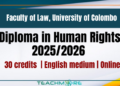 Diploma in Human Rights 2025/2026 - University of Colombo