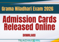 Grama Niladhari Exam 2026 – Admission Cards Released Online
