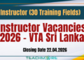 Instructor Vacancies 2026 – VTA Sri Lanka