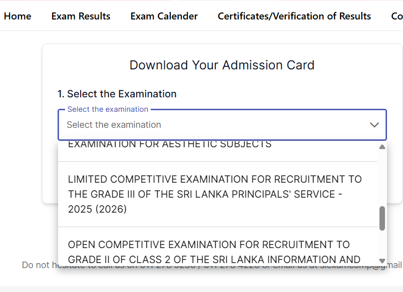 Admission Cards - SLPS Grade III Examination 2025 (2026): Available for Download