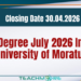 BIT Degree July 2026 Intake - University of Moratuwa