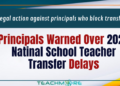 Principals Warned Over 2025 Natinala School Teacher Transfer Delays