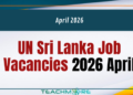 UN Sri Lanka Job Vacancies 2026 April