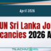 UN Sri Lanka Job Vacancies 2026 April
