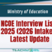 NCOE Interview Name List 2025