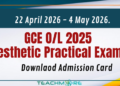 GCE O/L 2025 Aesthetic Practical Exams