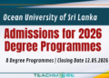 Ocean University of Sri Lanka — Degree Admissions 2026