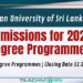 Ocean University of Sri Lanka — Degree Admissions 2026