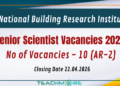 Senior Scientist Vacancies 2026