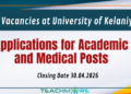 University of Kelaniya Opens Applications for Academic and Medical Posts