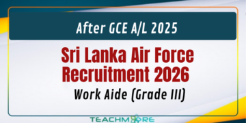 Sri Lanka Air Force Work Aide Recruitment 2026