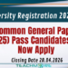 University Registration 2024/2025 – CGP Pass Candidates Can Now Apply