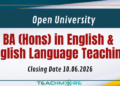 BA (Hons) in English & English Language Teaching - OUSL