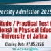 University of Jaffna 2025/2026