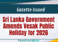 Amends Vesak Public Holiday for 2026