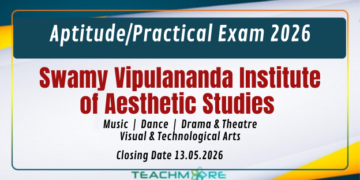 Swamy Vipulananda Institute of Aesthetic Studies - Aptitude/Practical Exam 2026